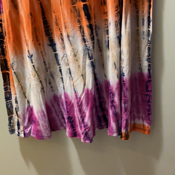 Loveappella Tie-Dye Pink Jersey Maxi Skirt Travel Beach Vacation Boho Bohemian - Picture 3 of 3